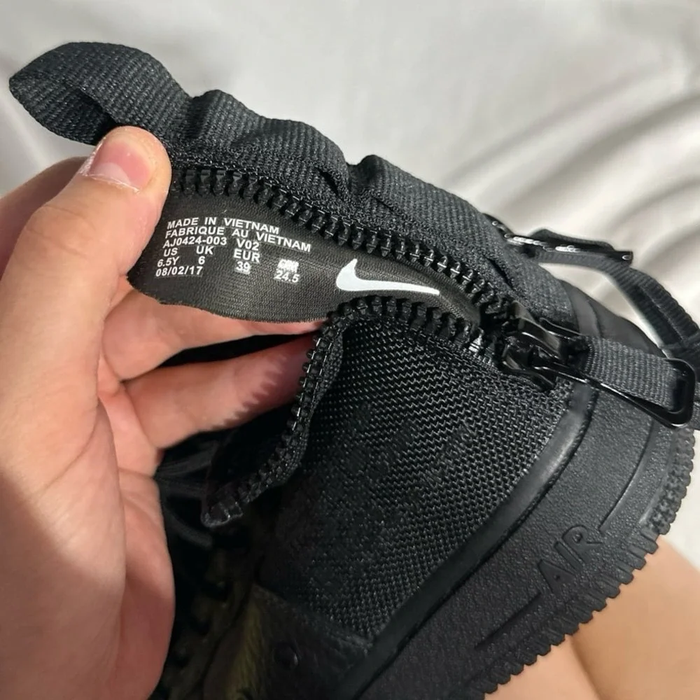 Nike Air Force 1 Mid Slit Black - Woman's 8 - Good Like New Condition